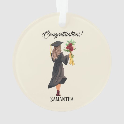 Gepersonaliseerde Waterverf Afstuderen Ornament (achterkant)