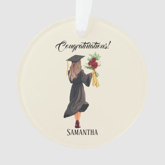 Gepersonaliseerde Waterverf Afstuderen Ornament (voorkant)