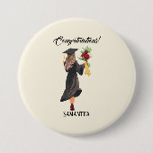 Gepersonaliseerde Waterverf Afstuderen Ronde Button 7,6 Cm (Voorkant)