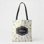Gepersonaliseerde waterverf ananas canvas tas (Voorkant)