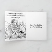 Gepersonaliseerde Waterverf Anime Girl Fox Verjaar Kaart (Binnen)