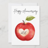 Gepersonaliseerde Waterverf Apple Jubileum Kaart (Voorkant)