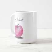 Gepersonaliseerde waterverf apple leraar naam koffiemok (Voorkant links)