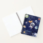 Gepersonaliseerde Waterverf astronaut Galaxy Plane Notitieboek (Binnen)