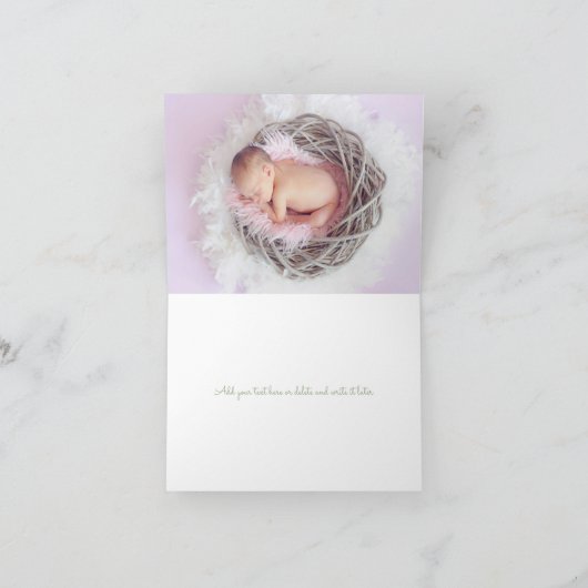 Gepersonaliseerde Waterverf Baby Jongensdouche Bedankkaart (Binnen)