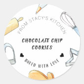 Gepersonaliseerde Waterverf bakgereedschap Ronde Sticker (Voorkant)