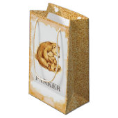 Gepersonaliseerde waterverf Beer Happy Birthday Klein Cadeauzakje (Voorkant Gekanteld)