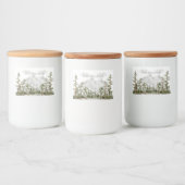 Gepersonaliseerde Waterverf Berg en Bos Voedselcontainer Etiket (Flessen)