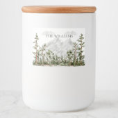 Gepersonaliseerde Waterverf Berg en Bos Voedselcontainer Etiket (Voorkant)