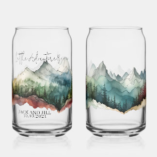 Gepersonaliseerde waterverf bergbier blikglas blikvorm glas