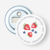 Gepersonaliseerde Waterverf bessen 4 juli feest Button Flesopener (Voorkant)