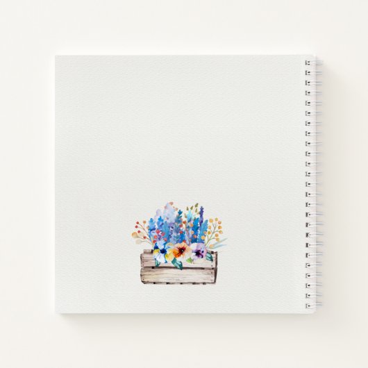 Gepersonaliseerde Waterverf bloembakken Notitieboek (Achterkant)