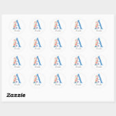 Gepersonaliseerde Waterverf Bloembrief A monogram Ronde Sticker (Vel)