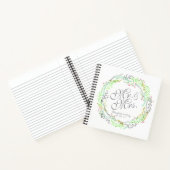 Gepersonaliseerde Waterverf Bloemen bruiloft gaste Notitieboek (Binnen)