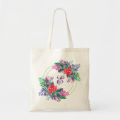 gepersonaliseerde waterverf bloemen en bladeren bu tote bag (Voorkant)