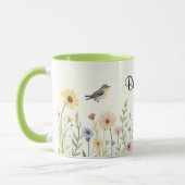 Gepersonaliseerde Waterverf Bloemen Koffie Mok (Links)