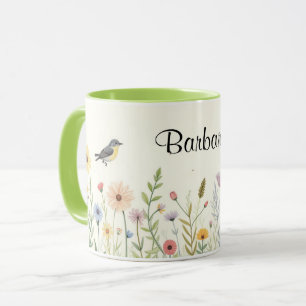 Gepersonaliseerde Waterverf Bloemen Koffie Mok