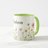 Gepersonaliseerde Waterverf Bloemen Koffie Mok (Voorkant rechts)