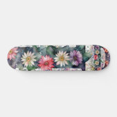 Gepersonaliseerde  Waterverf Bloemen Monogram D Persoonlijk Skateboard (Horizontaal)