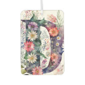 Gepersonaliseerde  Waterverf Bloemen Monogram Luchtverfrisser (Voorkant)