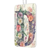 Gepersonaliseerde Waterverf Bloemen Monogram Luchtverfrisser (Links)