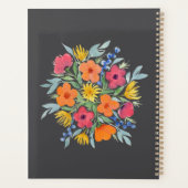 Gepersonaliseerde Waterverf Bloemen op Grijs Planner (Achterkant)