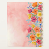 Gepersonaliseerde Waterverf bloemen op roze Planner (Achterkant)