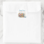 Gepersonaliseerde Waterverf Bloemen Pasen Ronde Sticker (Tas)