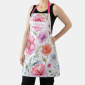Gepersonaliseerde Waterverf Bloemen Schort (Insitu)