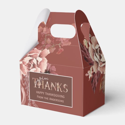 Gepersonaliseerde Waterverf Bloemen Thanksgiving Bedankdoosjes (Voorkant Zijde)