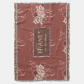 Gepersonaliseerde Waterverf Bloemen Thanksgiving Deken (Voorkant Verticaal)