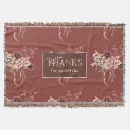 Gepersonaliseerde Waterverf Bloemen Thanksgiving Deken