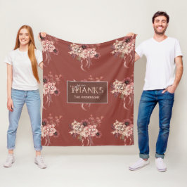 Gepersonaliseerde Waterverf Bloemen Thanksgiving Fleece Deken