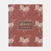 Gepersonaliseerde Waterverf Bloemen Thanksgiving Fleece Deken (Voorkant)