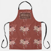 Gepersonaliseerde Waterverf Bloemen Thanksgiving Schort (Voorkant)