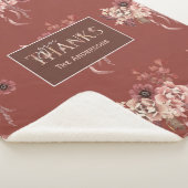 Gepersonaliseerde Waterverf Bloemen Thanksgiving Sherpa Deken (3/4)