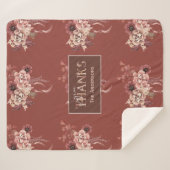 Gepersonaliseerde Waterverf Bloemen Thanksgiving Sherpa Deken (Voorkant (horizontaal))