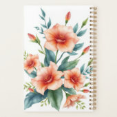Gepersonaliseerde Waterverf bloemenprint Planner (Achterkant)