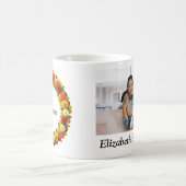 Gepersonaliseerde waterverf bloemenscript oma foto koffiemok (Center)