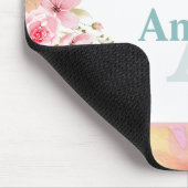Gepersonaliseerde Waterverf Bloemnaam en Monogram Muismat (Hoek)