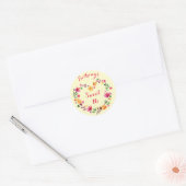 Gepersonaliseerde Waterverf Bloemzoet 16 Ronde Sticker (Envelop)