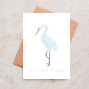 Gepersonaliseerde Waterverf Blue Crane Bedankkaart