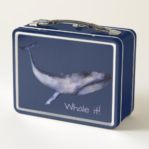 Gepersonaliseerde waterverf Blue Whale