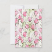 Gepersonaliseerde Waterverf Blush Roze Rosebuds Bedankkaart (Achterkant)