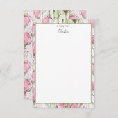 Gepersonaliseerde Waterverf Blush Roze Rosebuds Bedankkaart (Voorkant / Achterkant)