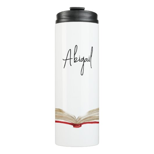 Gepersonaliseerde Waterverf Boek Reismok Thermosbeker (Voorkant)