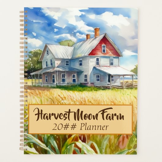 Gepersonaliseerde Waterverf Boerderij Planner (Voorkant)