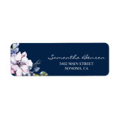 Gepersonaliseerde Waterverf Boho Floral retour adr Etiket (Voorkant)