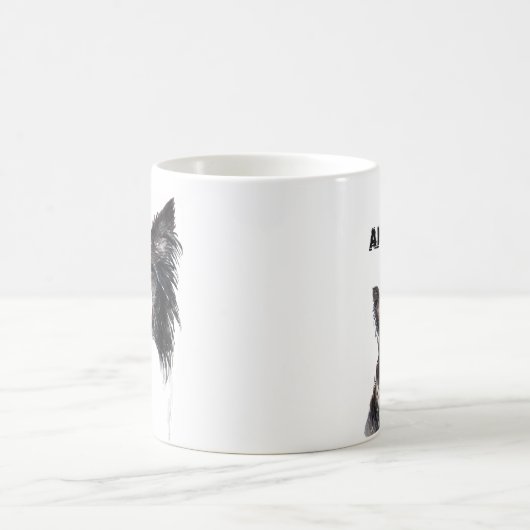 Gepersonaliseerde Waterverf Border Collie Koffiemok (Center)