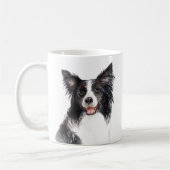Gepersonaliseerde Waterverf Border Collie Koffiemok (Links)